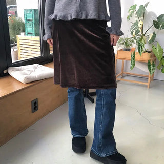 Saint Velvet Midi Skirt