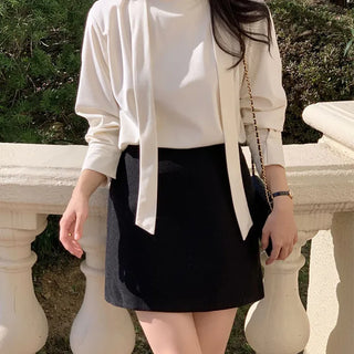 Thick! Winter Material, Scarf Tie Blouse