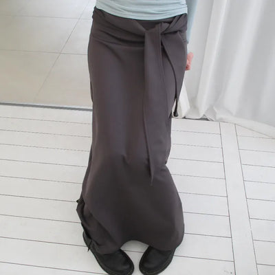 Tie Maxi Skirt (2 colors)