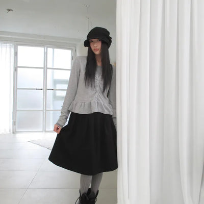 Wrinkle Midi Skirt (2 colors)