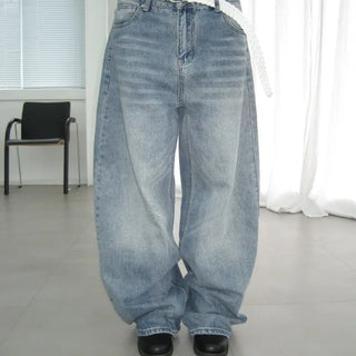 Brushed Wide Wash Denim Pants