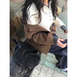 Layered Henley Neck Knit (2 colors)
