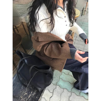 Layered Henley Neck Knit (2 colors)