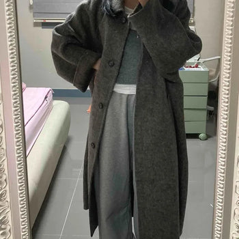 Soft wool maxi coat