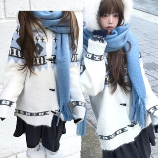 Candy Winter Nordic Fur Hooded Cardigan