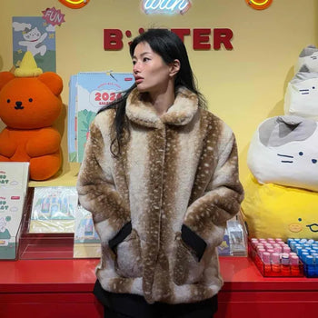 Bambi Leopard Fur Short Coat