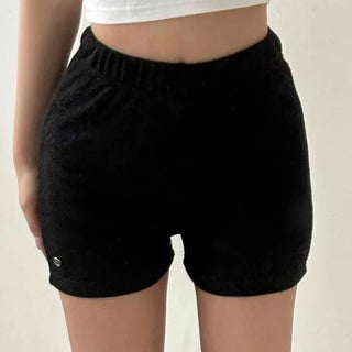 Fleece Puff Elastic Waist Soft Daily Shorts