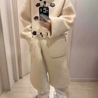 Heathered Fleece Big Pocket Hooded Maxi Long Coat