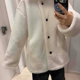 Cozy Crop Standing Neck Tumble Fleece Coat