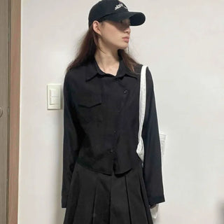 Soft Diagonal Wrap Detail Shirt