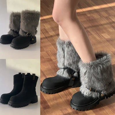 Crorin Detachable Fur Warmer Boots [5CM]