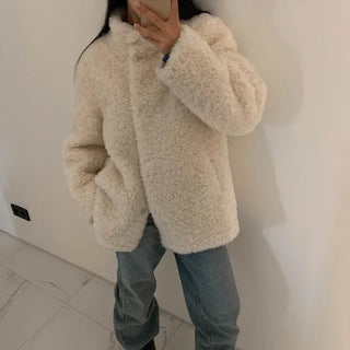 Curly half fur jacket