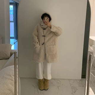 Ruffy boucle coat