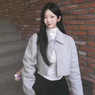 Modern Wool Handmade Crop Short Coat