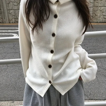 *Peach\Basic Item* Feed High-Neck Cardigan
