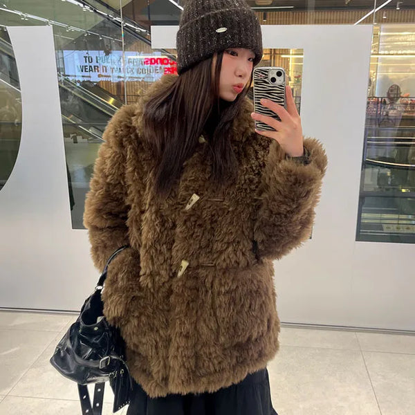 Duffle Fur Shearling Half Jacket 2 Colors