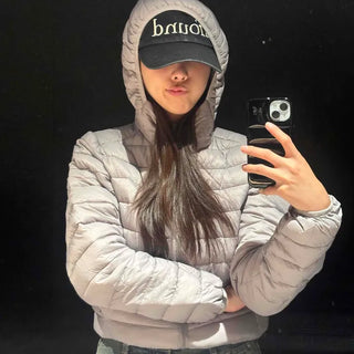 Quilted Hooded Cropped Short Padded Jacket