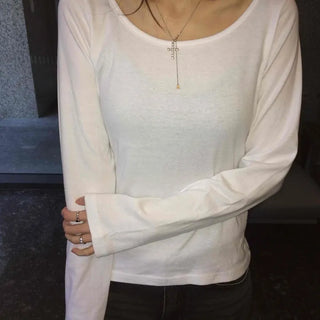 Essential Square Neck Daily Long Sleeve T-shirt