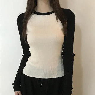 Moding Raglan Color Block Ribbed Knit