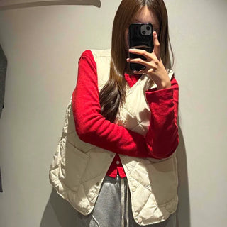 Down-Filled Quilted Crop Padded Vest