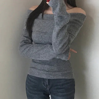 Joen Slim Fit Off-Shoulder Long Sleeve T-shirt