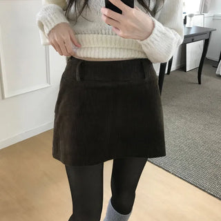 Corduroy Low-Rise Skirt Pants (3 colors)