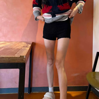 Winter Boucle Slim Shorts