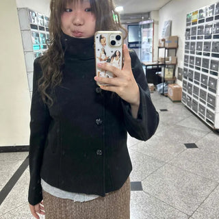 Casual basic short collared coat
