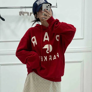 Lettering Print Oversized Hoodie