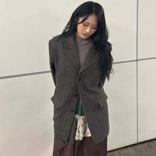 Tailored Single-Button Blazer Jacket