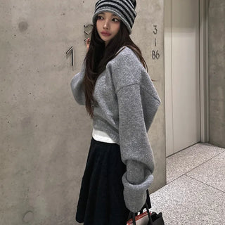 Striped Wool Strap Beanie
