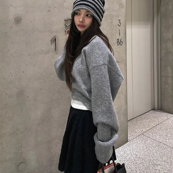 Striped Wool Strap Beanie