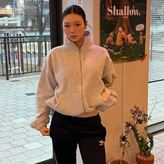 Cozy Mood High-Neck Fleece Zip-Up