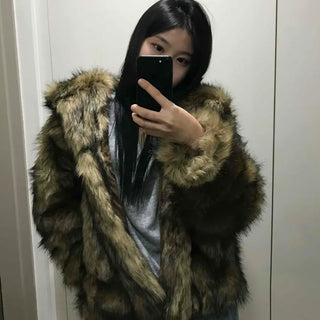 Oversized Fur Hooded Outerwear