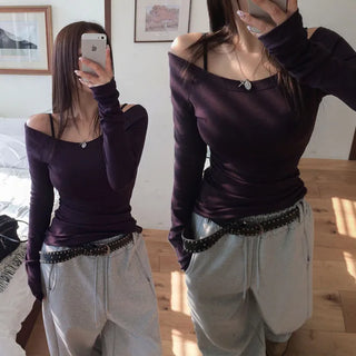 Gluty Off-Shoulder T-Shirt [Tencel 82%]
