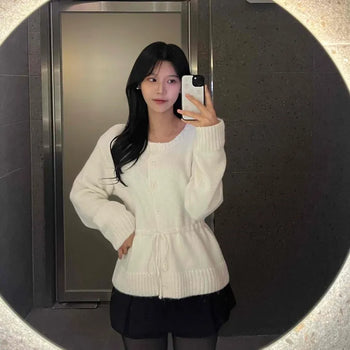 Cozy Knit String Cardigan