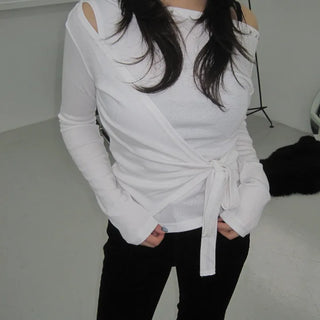 Studded point wrap shoulder shirt