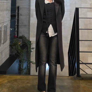 Chic Slim Fit Button Long Coat