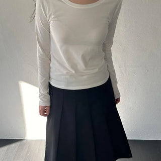 Stretchy Round Modal Long Sleeve Tee