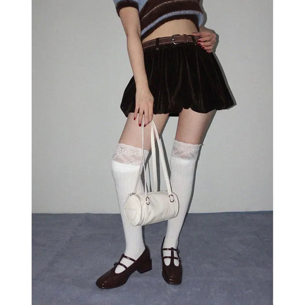 Lace Cotton Knee Socks