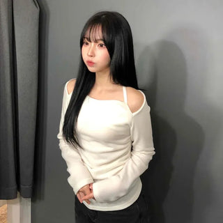 Shoulder Cut Slim T-shirt