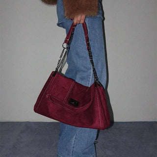 Look Stitch Suede Chain Bag