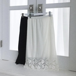 Flower Lace Elastic Waist Midi Skirt, Stretch See-through Spring New Arrival Layered Skirt