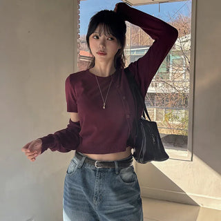 Furbit Knit Short Sleeve Cardigan SET