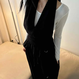 Slim V-neck Halter Simple Sleeveless T-shirt