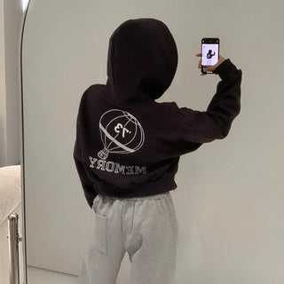 Mua Fleece-lined Crop Zip-up Hoodie