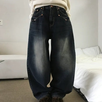 *Point/Balloon Fit* Rivet Pocket Wide Denim