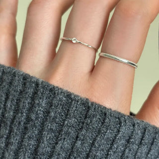 Dot Line 2mm Engagement Silver Ring Friendship Ring Couple Ring Size 9 to 19