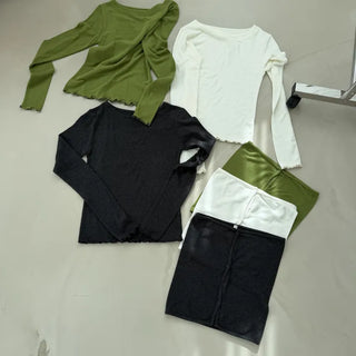 L'Av Angora Boatneck Bustier Set