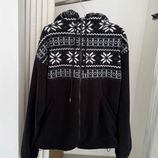 Snow Fleece High-Neck Hooded Jumper